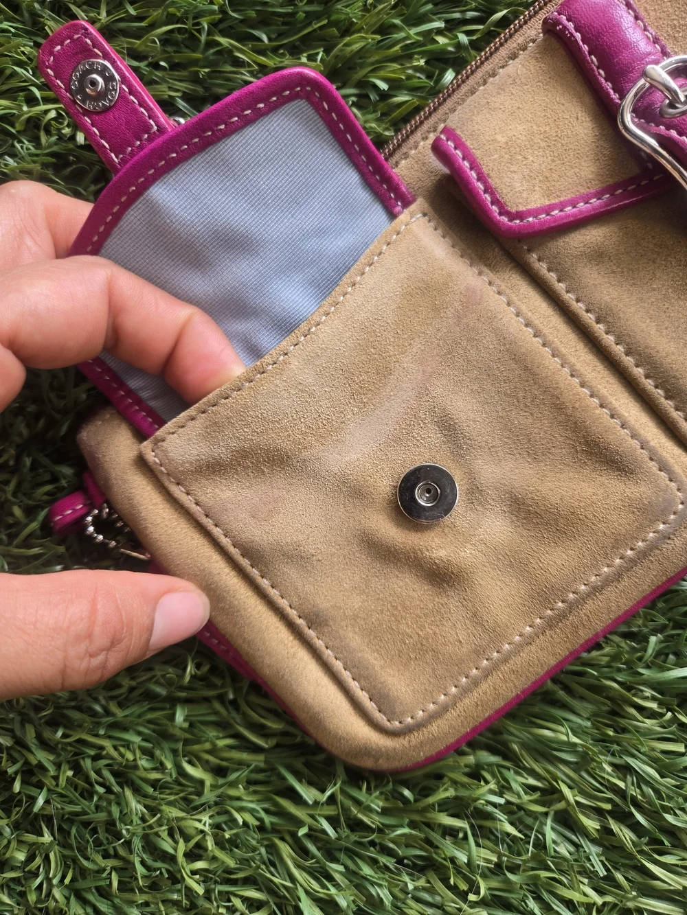 Coach wristlet tan